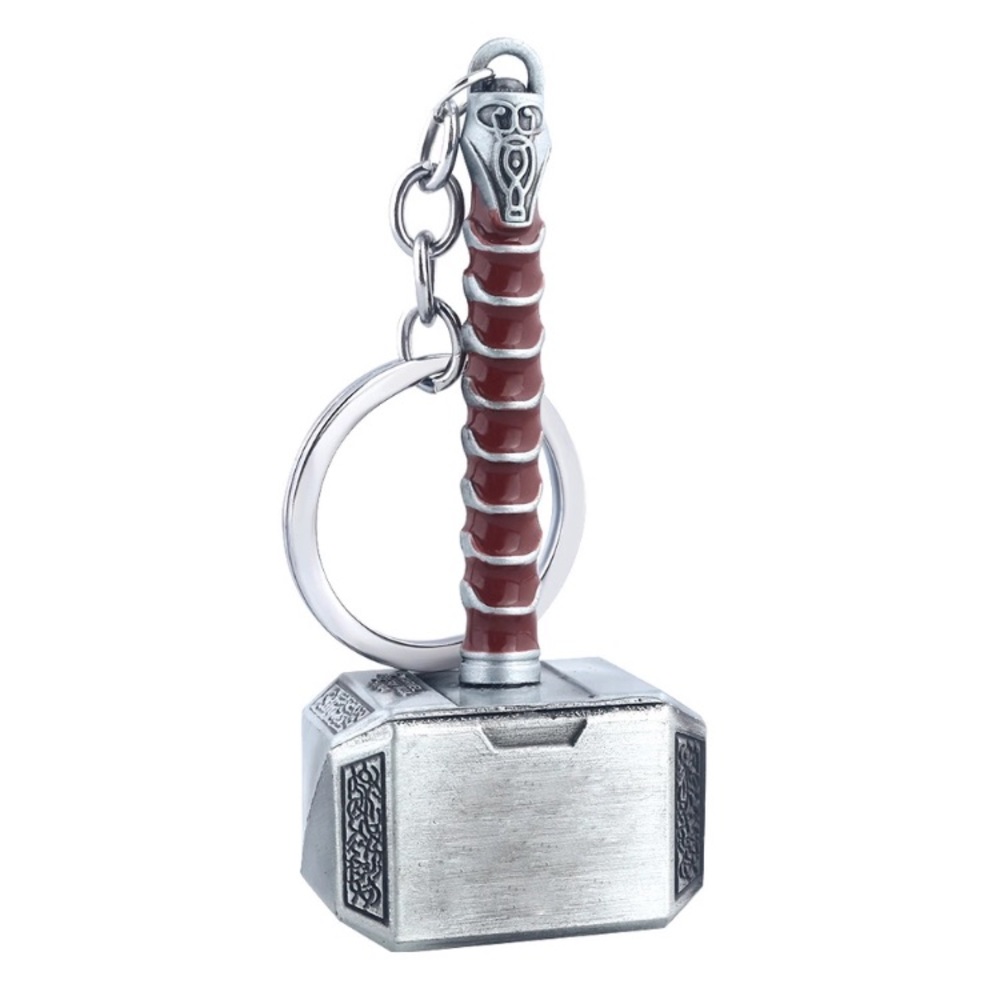 Thor Hammer Silver Zinc Key Chain - Picture 1 of 6